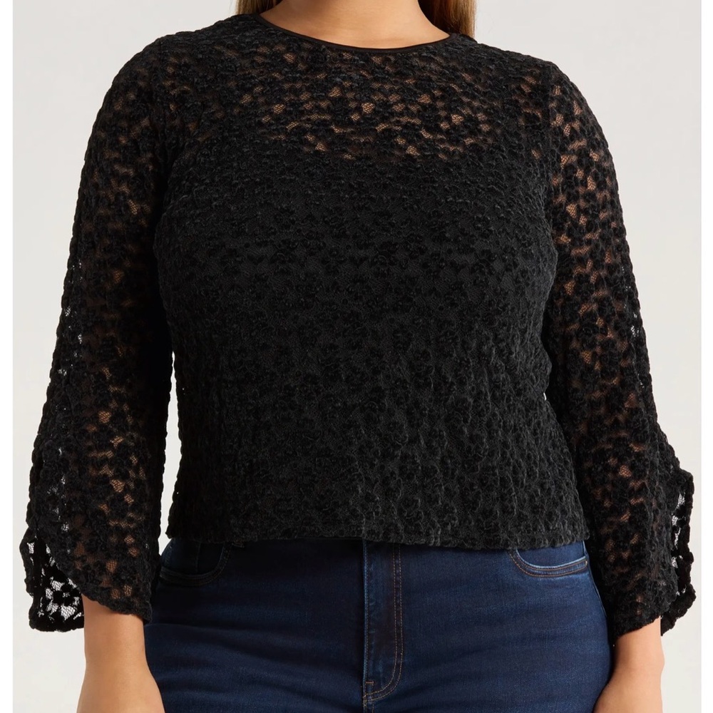 Vince Camuto Black Lace Top